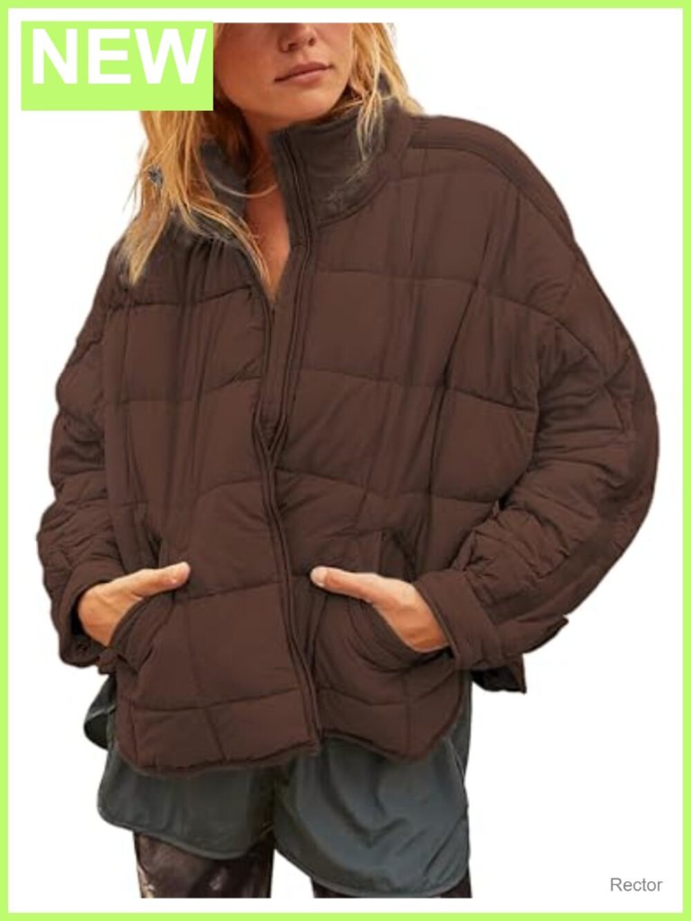 Women's Quilted Lightweight Puffer Jacket Zip Up Padded Coat